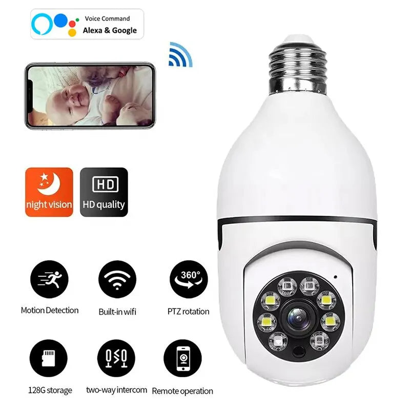 1080P Night Vision Bulb Security Camera