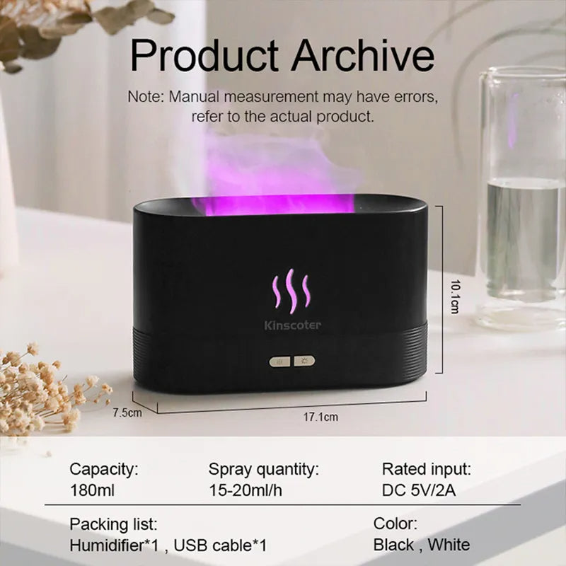 Aroma Portable Flame Humidifier & Diffuser