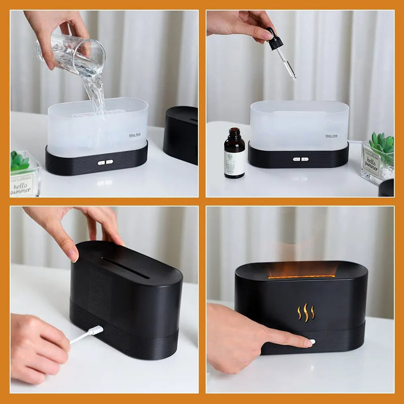 Aroma Portable Flame Humidifier & Diffuser