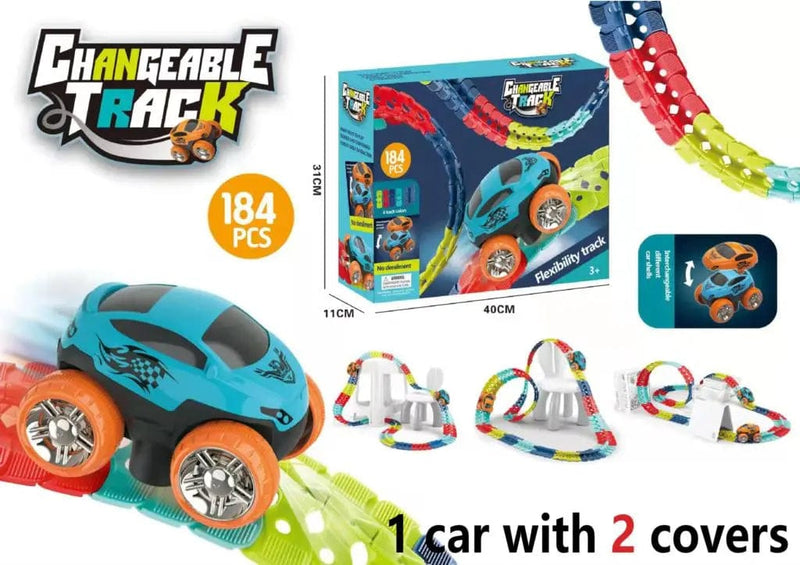 Rechargeable LED Light-Up Race Car Set -46 PCS