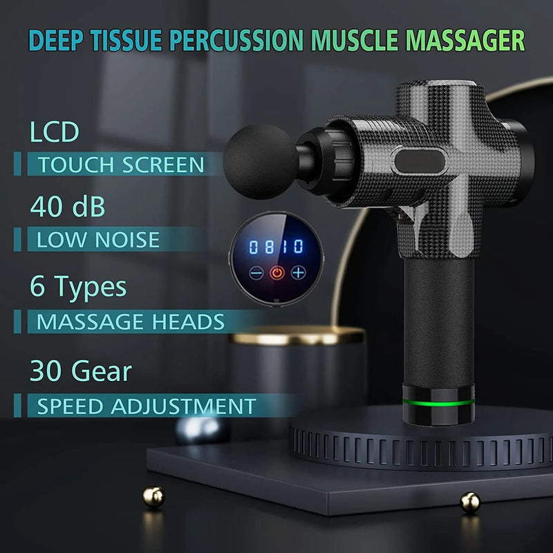 Professional Deep Tissue Massage Fascia Gun With Portable Bag Electric Percussion