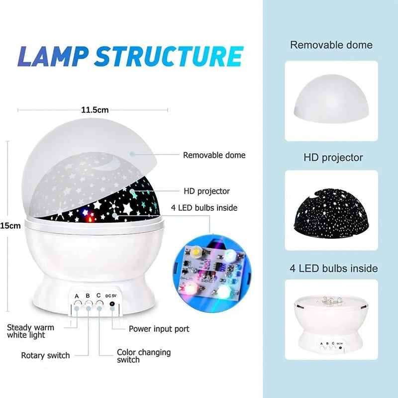 LED Dream Rotating Projection Moon lamp