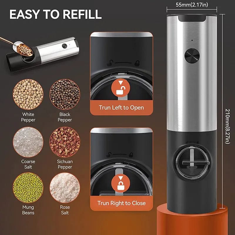 Rechargeable electric salt and pepper mill+Kitchen Gadget